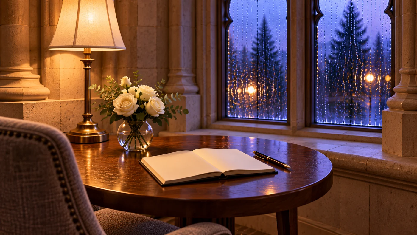 Writing materials on a table